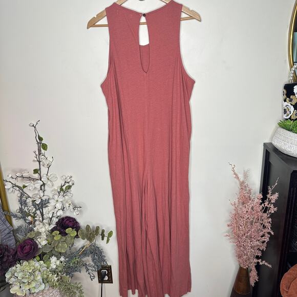 NATURAL LIFE Katie Wide Leg Linen Blend Jumpsuit Pink Sz S/M NWT {3W50} - Picture 3 of 5